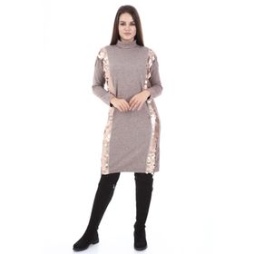 Ftz Women 21-1332 Bej Pul Payet Detay Kadın Tunik