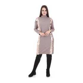 Ftz Women 21-1332 Bej Pul Payet Detay Kadın Tunik