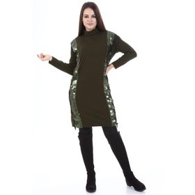 Ftz Women 21-1332 Haki Pul Payet Detay Kadın Tunik