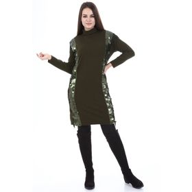 Ftz Women 21-1332 Haki Pul Payet Detay Kadın Tunik