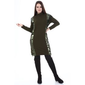 Ftz Women 21-1332 Haki Pul Payet Detay Kadın Tunik