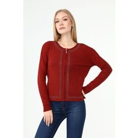 Ftz Women 21-1351 Kiremit Ön Taş Detay Kadın Hırka
