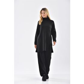 Ftz Women 21-6056 Siyah Kadın Tam Balıkçı İkili Takım