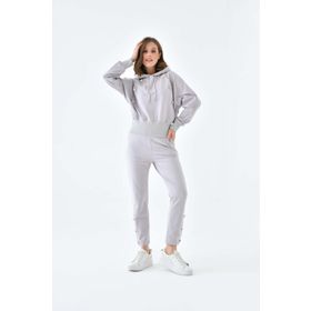 Ftz Women 30640 İki İp Düğme Detaylı Gri Kadın Takım