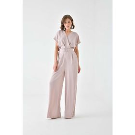 Ftz Women Beige 30724 Kadın Kemerli Tulum
