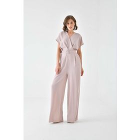 Ftz Women Beige 30724 Kadın Kemerli Tulum