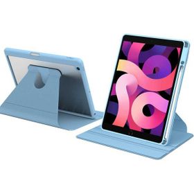 Fuchsia Apple iPad 10.2 2021 9. Nesil Uyumlu 360 Derece Dönebilen Standlı Nayn İnce ve Fit Mavi Tablet Kılıfı