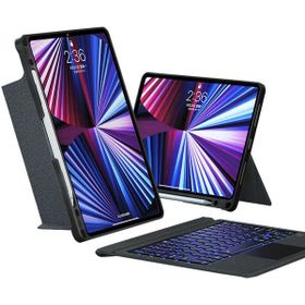 Fuchsia Apple iPad 10.2 2021 9.Nesil Uyumlu Touch Pad Bluetooth Klavyeli Standlı Mıknatıslı Kılıf