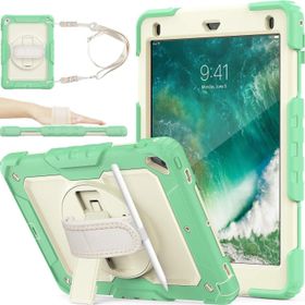 Fuchsia Apple iPad 5. 6. Nesil 2017 2018 9.7'' inch Strap Tablet Ekran Koruyuculu Kalemlikli 360°Döner Darbeye Dayanıklı Kılıfı