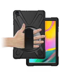 Fuchsia Apple iPad 6 Air 2 Uyumlu Defender Zırh Tablet Askılı 360° Dönebilir Standlı Kılıfı