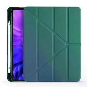 Fuchsia Apple iPad Air 10.9 2020 Tri Folding Kalemlikli Smart Standlı Bordo Kılıf