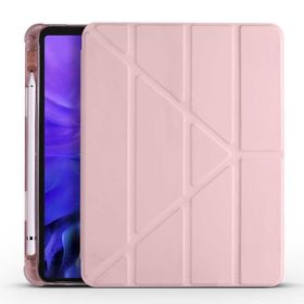 Fuchsia Apple iPad Air 10.9 2022 5. Nesil Uyumlu Kalemlikli Katlanabilen Standlı Akıllı Tablet Kılıfı