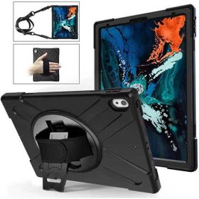 Fuchsia Apple iPad Pro 12.9 2018 3. Nesil Uyumlu Defender Zırh Askılı 360° Standlı Tam Koruma Tablet Kılıfı