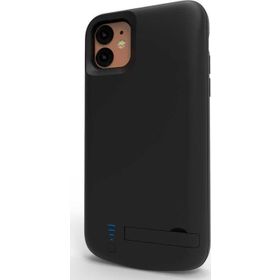 Fuchsia Apple iPhone 11 PRO Uyumlu Şarjlı Led Işık Göstergeli Standlı Powerbank Kapak