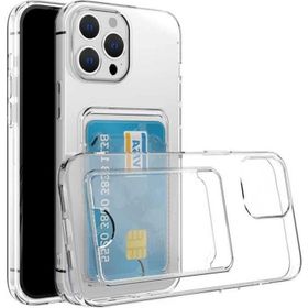 Fuchsia Apple iPhone 14 Pro Max Kartlıklı Şeffaf Setra Clear Silikon Kapak Kılıf