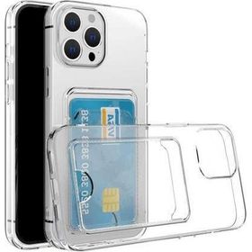 Fuchsia Apple iPhone 14 Pro Max Kartlıklı Şeffaf Setra Clear Silikon Kapak Kılıf