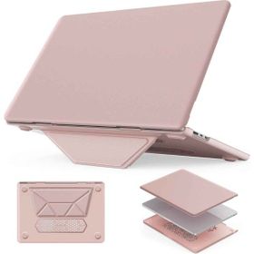 Fuchsia Apple MacBook Air 15 15.3 inç Uyumlu Standlı İnce Lüks Pembe Deri Koruyucu Kılıf