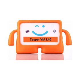 Fuchsia Casper Via L40-G 10.4 inç Uyumlu iBuy Standlı Eğlenceli Çocuk Ruhlu Turuncu Tablet Kılıfı