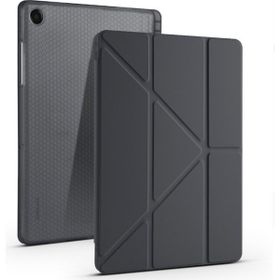 Fuchsia Galaxy Tab A11 Plus ile Uyumlu Siyah Kalem Bölmeli Tri Folding Kılıf