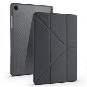 Fuchsia Galaxy Tab A11 Plus ile Uyumlu Siyah Kalem Bölmeli Tri Folding Kılıf