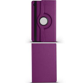 Fuchsia Galaxy Tab A9 Plus 11 inç Uyumlu Dönebilen Standlı Mor Kılıf