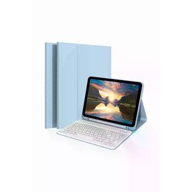 Fuchsia Galaxy Tab A9 Plus X210/X215/X216/X218 Uyumlu Klavyeli Yeşil Tablet Kılıfı