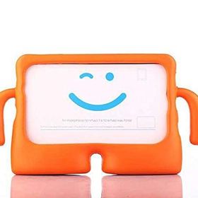 Fuchsia Galaxy Tab E Sm-t377 8 inç Uyumlu İbuy Standlı Turuncu Yumuşak Eğlenceli Çocuk Tablet Kılıfı