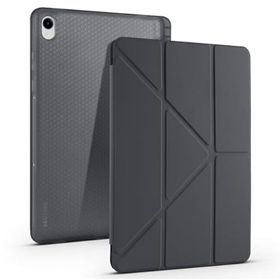 Fuchsia Galaxy Tab S11 Plus ile Uyumlu Siyah Kalem Bölmeli Tri Folding Kılıf