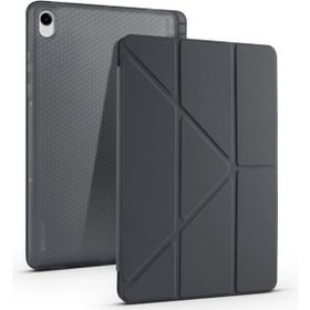 Fuchsia Galaxy Tab S11 Plus ile Uyumlu Siyah Kalem Bölmeli Tri Folding Kılıf