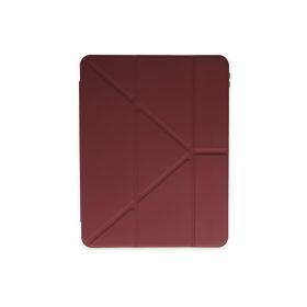 Fuchsia Galaxy Tab S6 P617 Tri Folding Kalem Bölmeli Standlı Kılıf