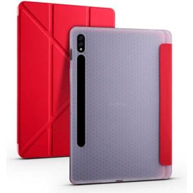 Fuchsia Galaxy Tab S9 Fe 10.9 inç Uyumlu Kırmızı Kalem Bölmeli Tablet Kılıfı