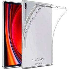 Fuchsia Galaxy Tab S9 FE Plus 12.4 inç Uyumlu Şeffaf Silikon Yumuşak Darbeye Dayanıklı Antişok Kılıf