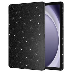 Fuchsia Galaxy Tab S9 FE Uyumlu 11 inç Işıltılı Siyah Tablet Kılıfı