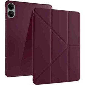 Fuchsia Honor Pad V9 11.5 inç Uyumlu Kalem Bölmeli Trifolding Bordo Tablet Kılıfı