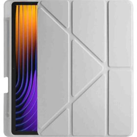 Fuchsia Honor Pad X9A Uyumlu 11.5 inç Trifolding Kalem Bölmeli Standlı Gri Tablet Kılıfı