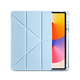 Fuchsia Huawei MatePad 11 inç Uyumlu Standlı Uyku Modlu Kalemlikli Trifolding Mavi Tablet Kılıfı