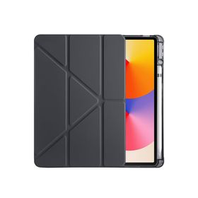 Fuchsia Huawei Matepad SE 11 inç Uyumlu Standlı Uyku Modlu Kalemlikli Trifolding Siyah Tablet Kılıfı