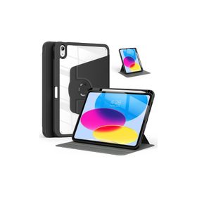 Fuchsia iPad 10.9 inç 10. Nesil Uyumlu Siyah 360 Derece Dönebilen Standlı Pino Tablet Kılıfı
