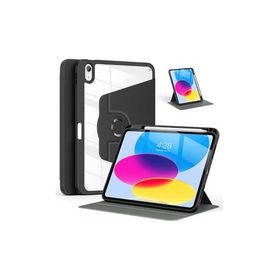 Fuchsia iPad 10.9 inç 10. Nesil Uyumlu Siyah 360 Derece Dönebilen Standlı Pino Tablet Kılıfı