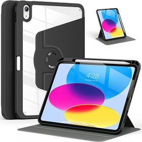 Fuchsia iPad 10.9 inç 10. Nesil Uyumlu Siyah 360 Derece Dönebilen Standlı Pino Tablet Kılıfı