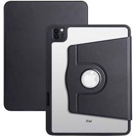 Fuchsia iPad 11 inç Pro M2 3/4 Nesil Uyumlu Siyah 360 Dönebilen Yatay Dikey Stand Özellikli Pino Tablet Kılıfı