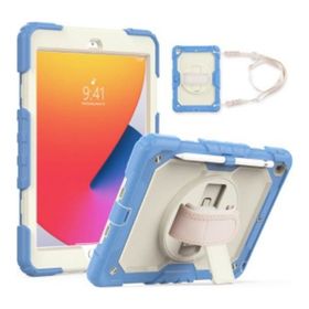 Fuchsia iPad 2019/2020 10.2'' 7. 8. Nesil Strap Kalemlikli Tablet Kılıfı Darbeye Dayanıklı Askılı 360° Kılıf