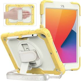 Fuchsia iPad 2019/2020 10.2'' 7. 8. Nesil Strap Kalemlikli Tablet Kılıfı Darbeye Dayanıklı Askılı 360° Kılıf