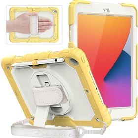 Fuchsia iPad 2019/2020 10.2'' 7. 8. Nesil Strap Kalemlikli Tablet Kılıfı Darbeye Dayanıklı Askılı 360° Kılıf