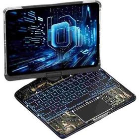Fuchsia iPad Air 11 2024 Uyumlu Transparan Görünümlü Dönebilen Bluetoothlu Klavyeli Tablet Kılıfı