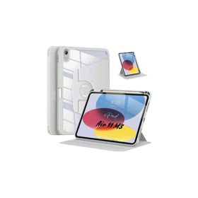Fuchsia iPad Air 11 2025 M3 Çip Uyumlu 360 Derece Dönebilen Yatay Dikey Standlı Pino Gri Tablet Kılıfı
