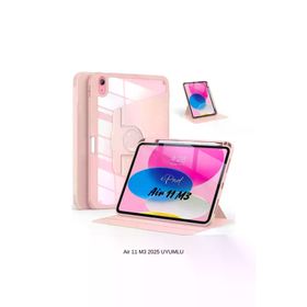 Fuchsia iPad Air 11 2025 M3 Çip Uyumlu 360 Derece Dönebilen Yatay Dikey Standlı Pino Lacivert Tablet Kılıfı