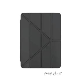 Fuchsia iPad Air 11 inç 6. Nesil M2 Çip A2902-A2903 Uyumlu Siyah Kalem Bölmeli Akıllı Trifolding Tablet Kılıfı