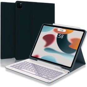 Fuchsia iPad Air 11 inç M2 Çipli 2024 6. Nesil Uyumlu Klavyeli Stand Özellikli Renkli Lila Tablet Kılıfı
