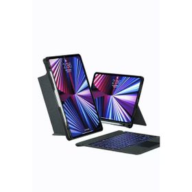 Fuchsia iPad Air 11 M3 2025 Uyumlu Touch Pad Bluetooth Klavyeli Standlı Mıknatıslı Tablet Kılıfı